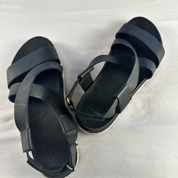 SOREL Roaming Crisscross Jute Sandal 9.5M, BLACK, New! - Picture 3 of 4
